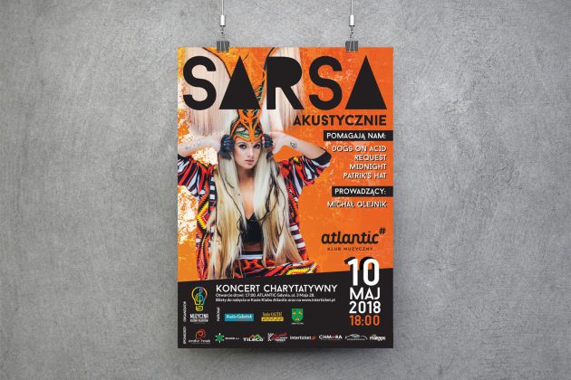 SARSA Plakat koncertu SARSY w klubie Atlantic w Gdyni